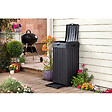 KETER - Keter Baltimore poubelle extérieure 125 L en plastique noir 41 x 41 x 87,4 cm (236997) - vignette