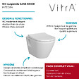 VITRA - Cuvette WC suspendu sans bride VitrA Integra blanc avec abattant frein de chute - vignette
