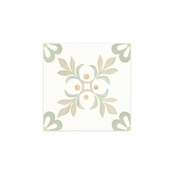 RO'MA NATURE - Carrelage effet Carreau ciment Roselis Vert 22,3x22,3x0,9 cm Levior - Sol et mur intérieur (vendu par carton de 0,65 m²) - large