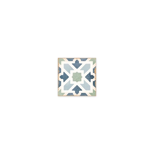 RO'MA NATURE - Carrelage effet Carreau ciment Alzari Bleu 12,4x12,4x0,8 cm Serano - Sol et mur intérieur (vendu par carton de 0,49 m²) - large