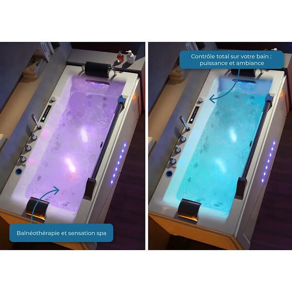 DISTRIBAIN - Baignoire balnéo G-Cleveland 46 jets Whirlpool - large