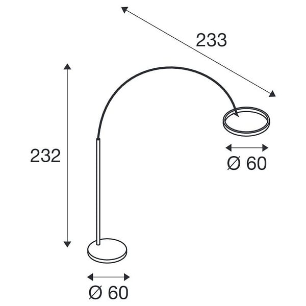 SLV - Lampadaire LED ONE BOW FL SLV - 20W - 2700/3000K - Noir/Laiton - Dimmable - large