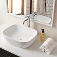 SWISS AQUA TECHNOLOGIES - Vasque à poser 45,5 x 32,5 x 13,5 cm sans trop-plein blanc mat Infinitio SAT (SATINF4532M) - vignette