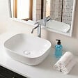 SWISS AQUA TECHNOLOGIES - Infinitio Vasque à poser 45,5x32,5 cm, sans trop-plein, Blanc brillant (SATINF4532) - vignette