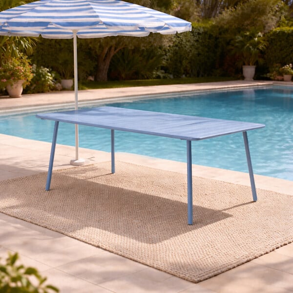CONCEPT USINE - Table de jardin 10-12 places 234cm bleue BERGAME - large