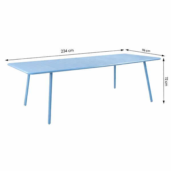 CONCEPT USINE - Table de jardin 10-12 places 234cm bleue BERGAME - large