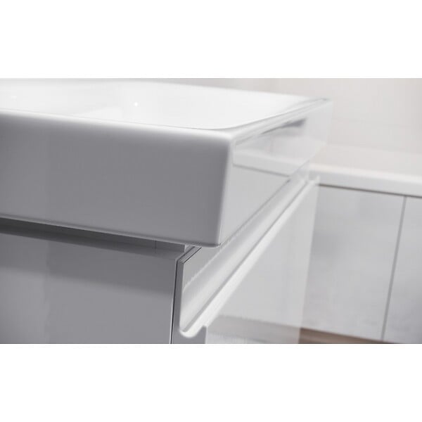 CERSANIT - Meuble salle de bain-50x35cm-Gain de place-Blanc Brillant-Moduo Slim - large