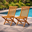 CONCEPT USINE - Lot de 2 chaises pliantes jardin teck massif brut TECK - vignette