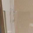 AURLANE - Paroi de Douche 50x195 cm en Verre Trempé 5 mm - Finition Or Brossé - GOLD ELEMENTARY - vignette