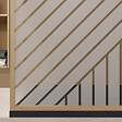 AURLANE - Paroi de douche 90x200 HINATA - Style Japandi Geometrique - Cadre Effet Bois - Verre 6mm - vignette