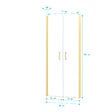 AURLANE - Porte de Douche Double Battant 90x200cm - Verre Trempé Transparent 6mm - Profil Or Doré Brossé - vignette