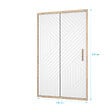 AURLANE - Porte de douche 120 coulissante HINATA - style Japandi géométrique - Cadre effet Bois - Verre 6mm - vignette