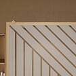 AURLANE - Paroi de douche 140x200 HINATA - Style Japandi Geometrique - Cadre Effet Bois - Verre 6mm - vignette