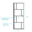 AURLANE - Porte de douche Pivotante 70x180 cm Sérigraphie Noire Motif Brique - Verre Anticalcaire 8mm - vignette