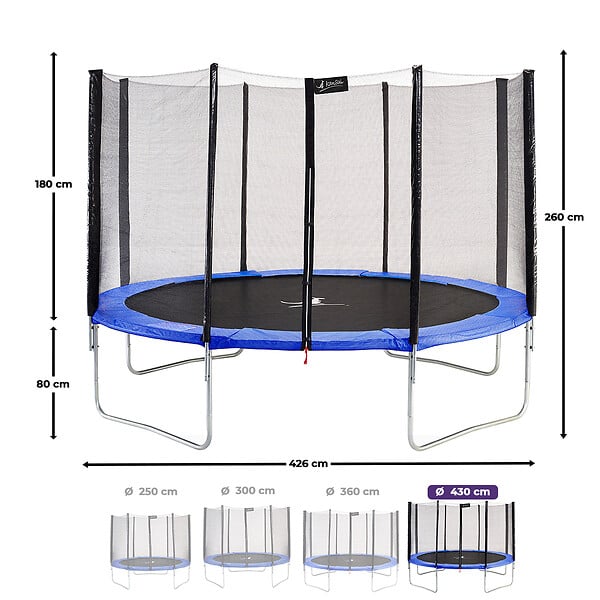 KANGUI - KANGUI Trampoline rond Bleu Ø430cm avec filet de protection - large