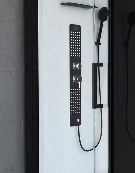 AURLANE - Cabine de douche 110x80x215cm - Verre Trempé - Mitigeur Chrome - DUALITY 3 RECTANGLE - large