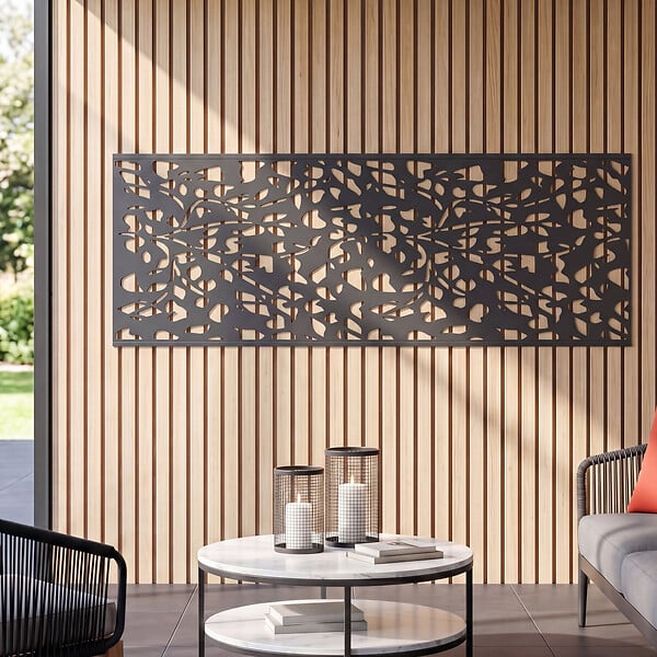 ID MARKET - Panneau décoratif universel 150 x 50 CM FLOWER gris - large