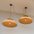 LUMISKY - Suspension Extérieure Rotin Beige D80cm Câble 5m - vignette