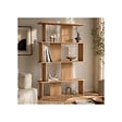ID MARKET - Etagère 4 niveaux japandi CAPUCINE asymétrique façon hêtre design arrondi - vignette