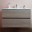 KIAMAMI VALENTINA - Meubles De Salle De Bain En 80 Cm Avec Tiroir Et Éclairage À Led Berlin Elm Leone - vignette