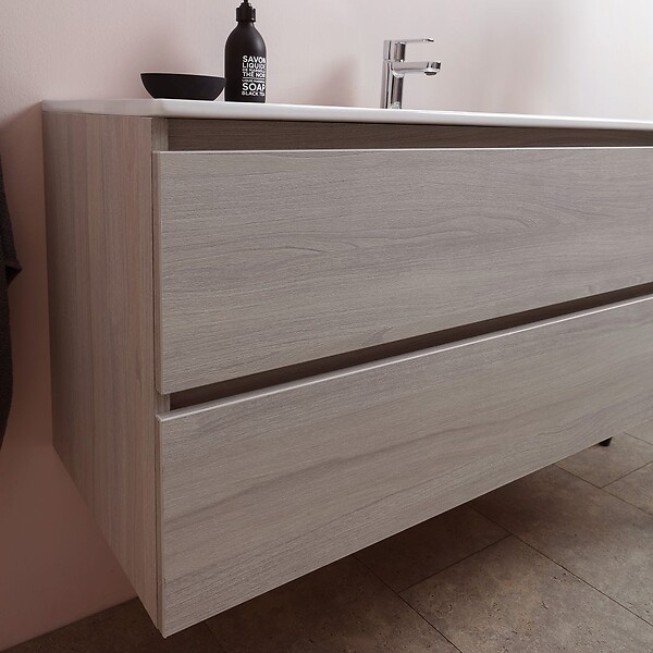 KIAMAMI VALENTINA - Armoire De Toilette Murale Avec Lavabo Intégré Et Miroir Série Berlin 120 Cm - large
