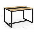 ID MARKET - Table à manger rectangle DOVER 6 personnes bande centrale noire design industriel 120 cm - vignette
