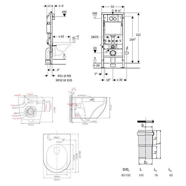 GEBERIT - Duofix pack WC bâti-support + WC suspendu Swiss Aqua Technologies + plaque (GEBSTFUWT01-FR) - large