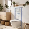 ROCA - Pack WC bâti-support + WC suspendu sans bride Swiss Aqua Technologies avec abattant SoftClose + plaque (ROSTINWR05-FR) - vignette