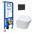ROCA - Pack WC bâti-support + WC suspendu sans bride Swiss Aqua Technologies avec abattant SoftClose + plaque (ROSTINWR03-FR) - vignette