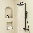 AICA SANITAIRE - Colonne de douche thermosatique 38°C AICA- Laiton- Noir- 25 x 25 cm - vignette