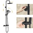 AICA SANITAIRE - Colonne de douche thermosatique 38°C AICA- Laiton- Noir- 25 x 25 cm - vignette