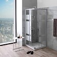 KIAMAMI VALENTINA - Cabine De Douche Carré 80X80 Verre Sérigraphié Profilé Blanc | Venere - vignette