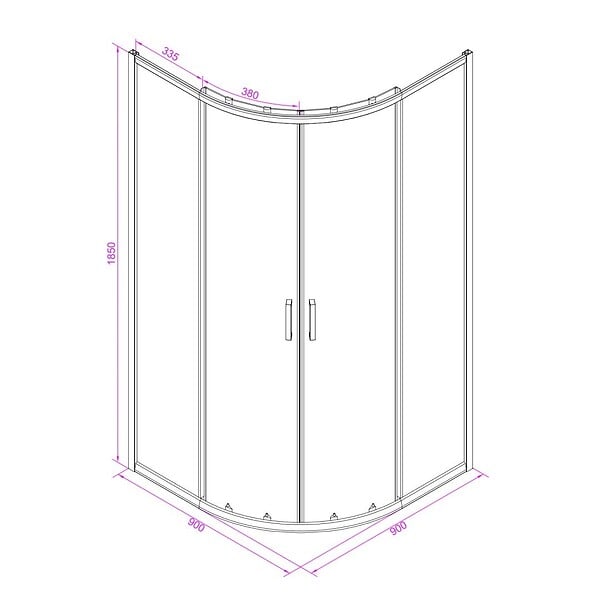 KIAMAMI VALENTINA - Cabine De Douche Incurvée 90X90 Crystal 4 Mm Sérigraphié | Venere - large