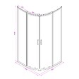 KIAMAMI VALENTINA - Cabine De Douche Incurvée 90X90 Crystal 4 Mm Sérigraphié | Venere - vignette