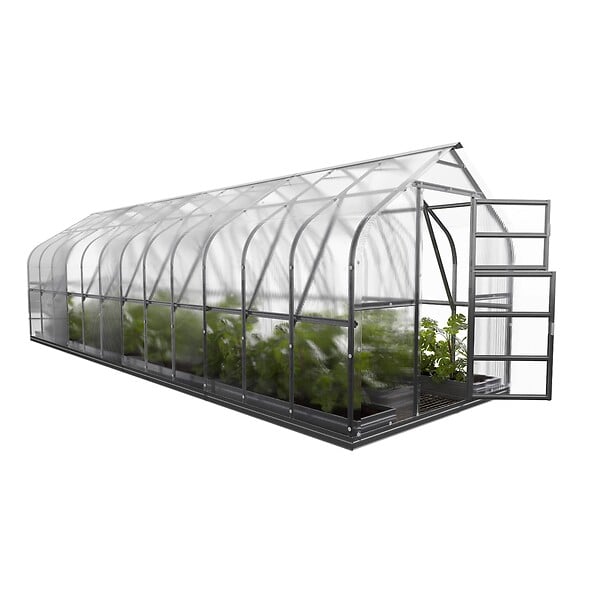 KLASIKA GREENHOUSES - Serre de jardin KLASIKA Standard 20m2, 2,5m x 8m, 6 mm avec revêtement en polycarbonate (Avec 4 toits ouvrants automatiques) - large