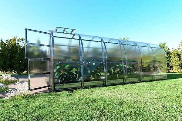 KLASIKA GREENHOUSES - Serre de jardin KLASIKA SLIM 2 x 6 m (12 m²) , 4 mm avec revêtement en polycarbonate - large