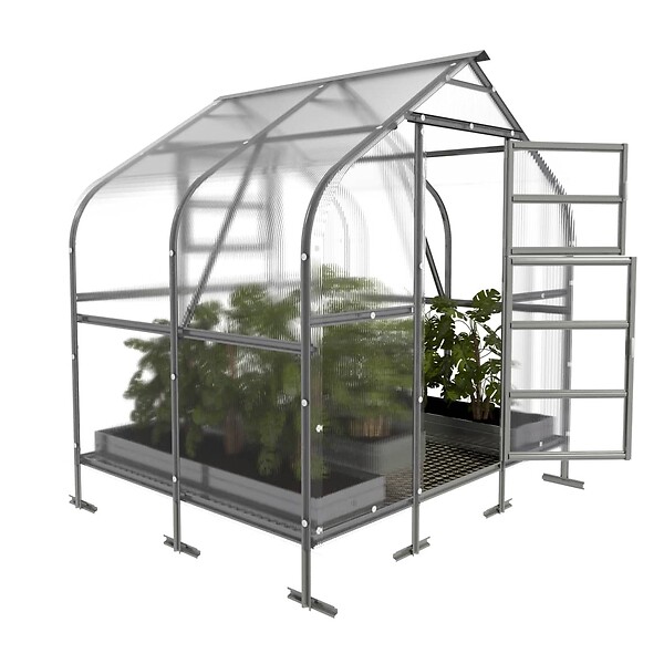KLASIKA GREENHOUSES - Serre de jardin KLASIKA*DROP 5m2, 2,5m x 2m, 4 mm avec revêtement en polycarbonate - large