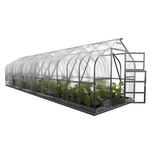 KLASIKA GREENHOUSES - Serre de jardin KLASIKA Standard 25m2, 2,5m x 10m, 6 mm avec revêtement en polycarbonate (Avec 5 toits ouvrants automatiques) - large