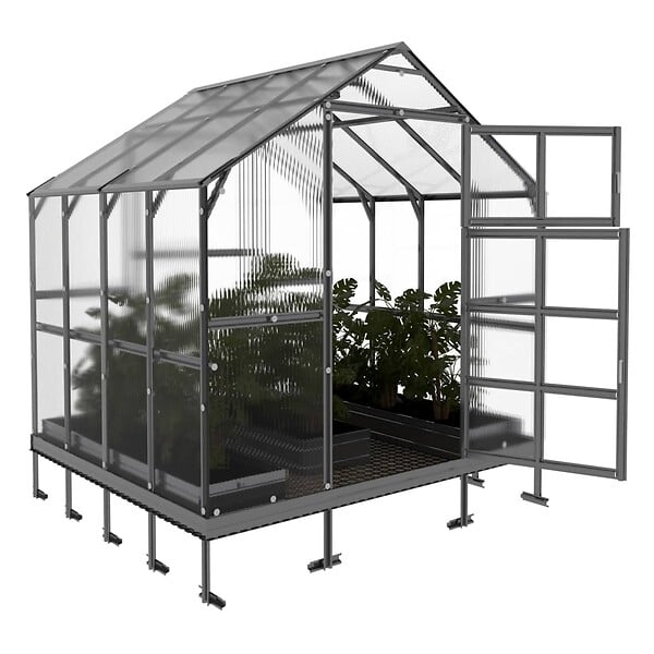 KLASIKA GREENHOUSES - Serre de jardin KLASIKA HOUSE 2,35 x 2,12 m (4,98 m²), 6 mm avec revêtement en polycarbonate - large