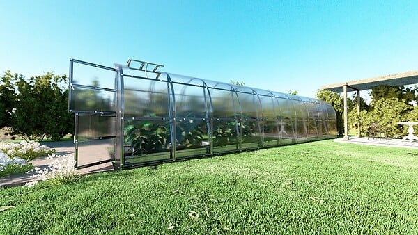 KLASIKA GREENHOUSES - Serre de jardin KLASIKA SLIM 2 x 10 m (20 m²) , 4 mm avec revêtement en polycarbonate - large