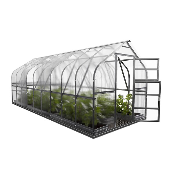 KLASIKA GREENHOUSES - Serre de jardin KLASIKA Standard 15m2, 2,5m x 6m, 4 mm avec revêtement en polycarbonate (Avec 3 toits ouvrants automatiques) - large