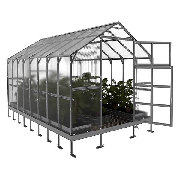KLASIKA GREENHOUSES - Serre de jardin KLASIKA HOUSE 2,35 x 4,12 m (9,68 m²), 6 mm avec revêtement en polycarbonate  - KLASIKA GREENHOUSES - large
