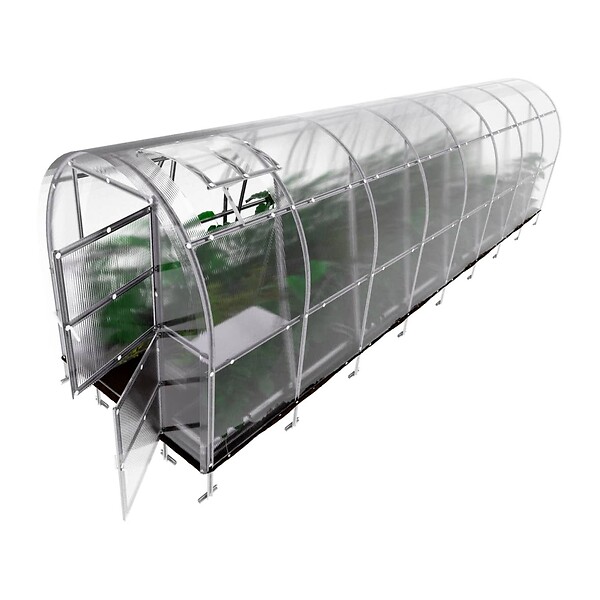 KLASIKA GREENHOUSES - Serre de jardin KLASIKA SLIM 2 x 8 m (16 m²) , 6 mm avec revêtement en polycarbonate - large