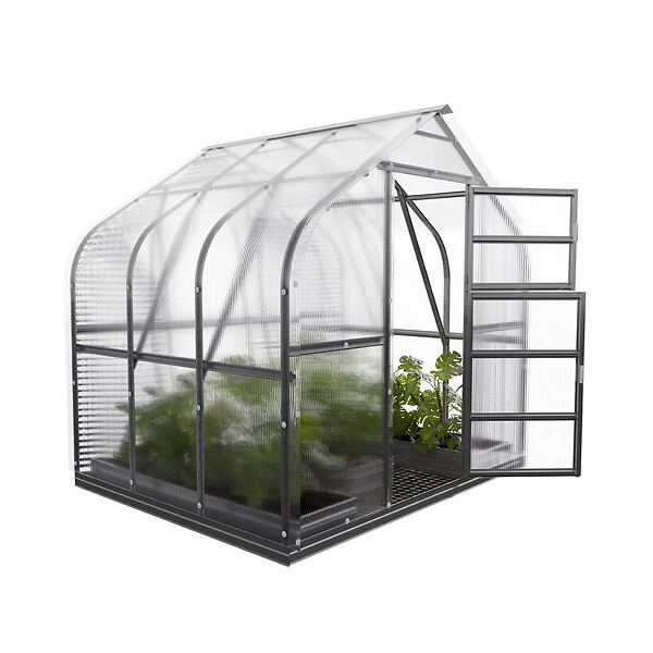 KLASIKA GREENHOUSES - Serre de jardin KLASIKA Standard 5m2, 2,5m x 2m, 4 mm avec revêtement en polycarbonate (Avec 1 toit ouvrant automatique) - large