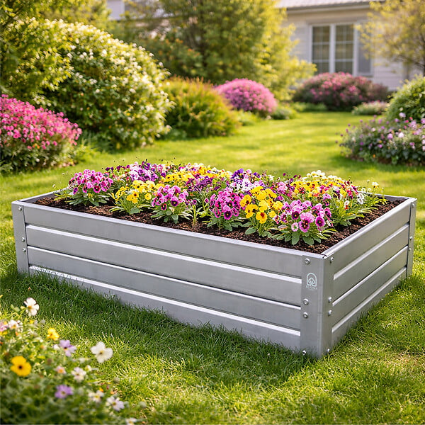 KLASIKA GARDEN - Jardinière surélevée KLASIKA GARDEN, acier galvanisé, 50 x 95 x 20 cm - large