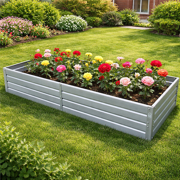 KLASIKA GARDEN - Jardinière surélevée KLASIKA GARDEN, acier galvanisé, 75 x 150 x 20 cm - large