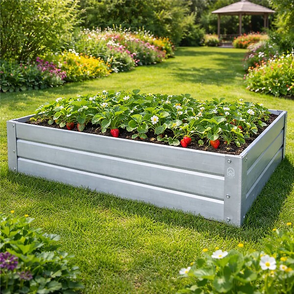 KLASIKA GARDEN - Jardinière surélevée KLASIKA GARDEN, acier galvanisé, 75 x 95 x 20 cm - large