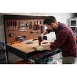 PROWELTEK - Etabli d'atelier Panneau porte outils perforé 120x60 xH150cm Etagère + Grand Tiroir de rangement PROWELTEK - vignette