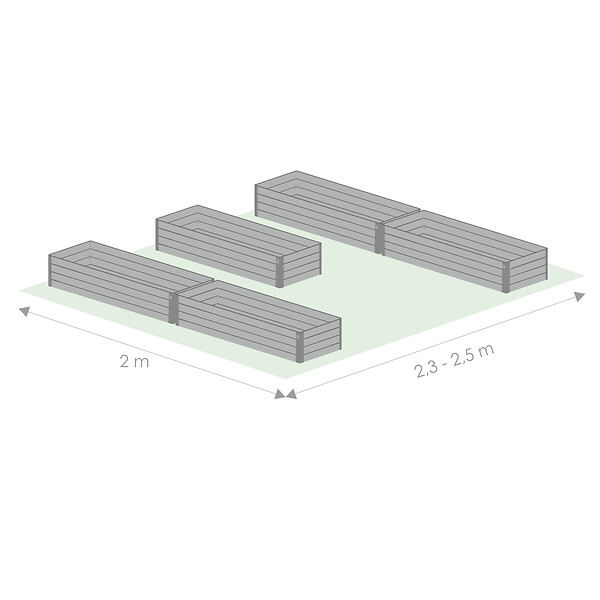 KLASIKA GREENHOUSES - Kit de jardinière surélevées pour une serre 2,5x2 m, acier galvanisé, Klasika Greenhouses - large