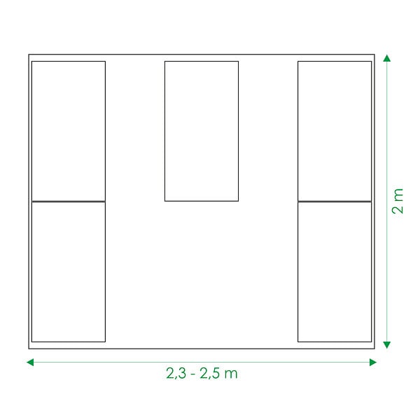 KLASIKA GREENHOUSES - Kit de jardinière surélevées pour une serre 2,5x2 m, acier galvanisé, Klasika Greenhouses - large